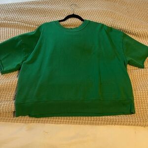 Daily Drills cropped sleeve crew - Kelly green